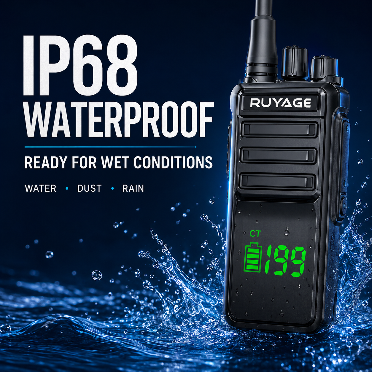 RUYAGE T30 10W IP68 Waterproof VHF/UHF Walkie Talkie Ruyage Radio