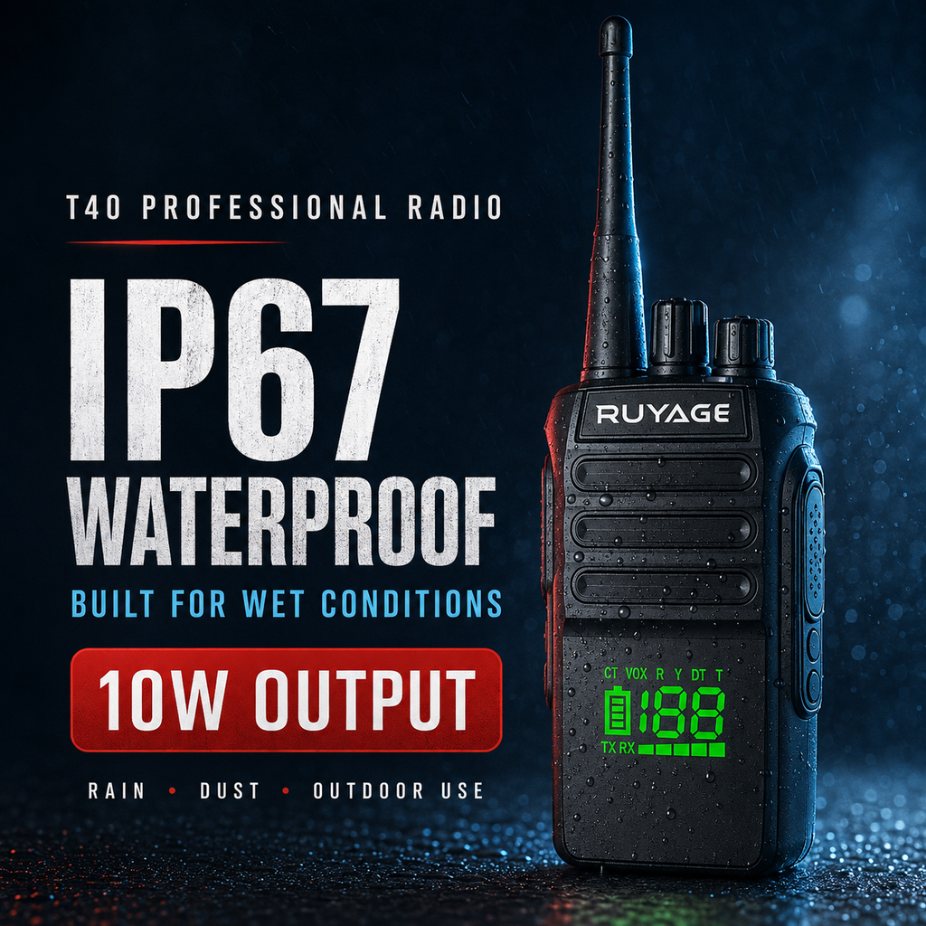 RUYAGE T40 10W IP67 Waterproof VHF Analog Walkie Talkie Ruyage Radio