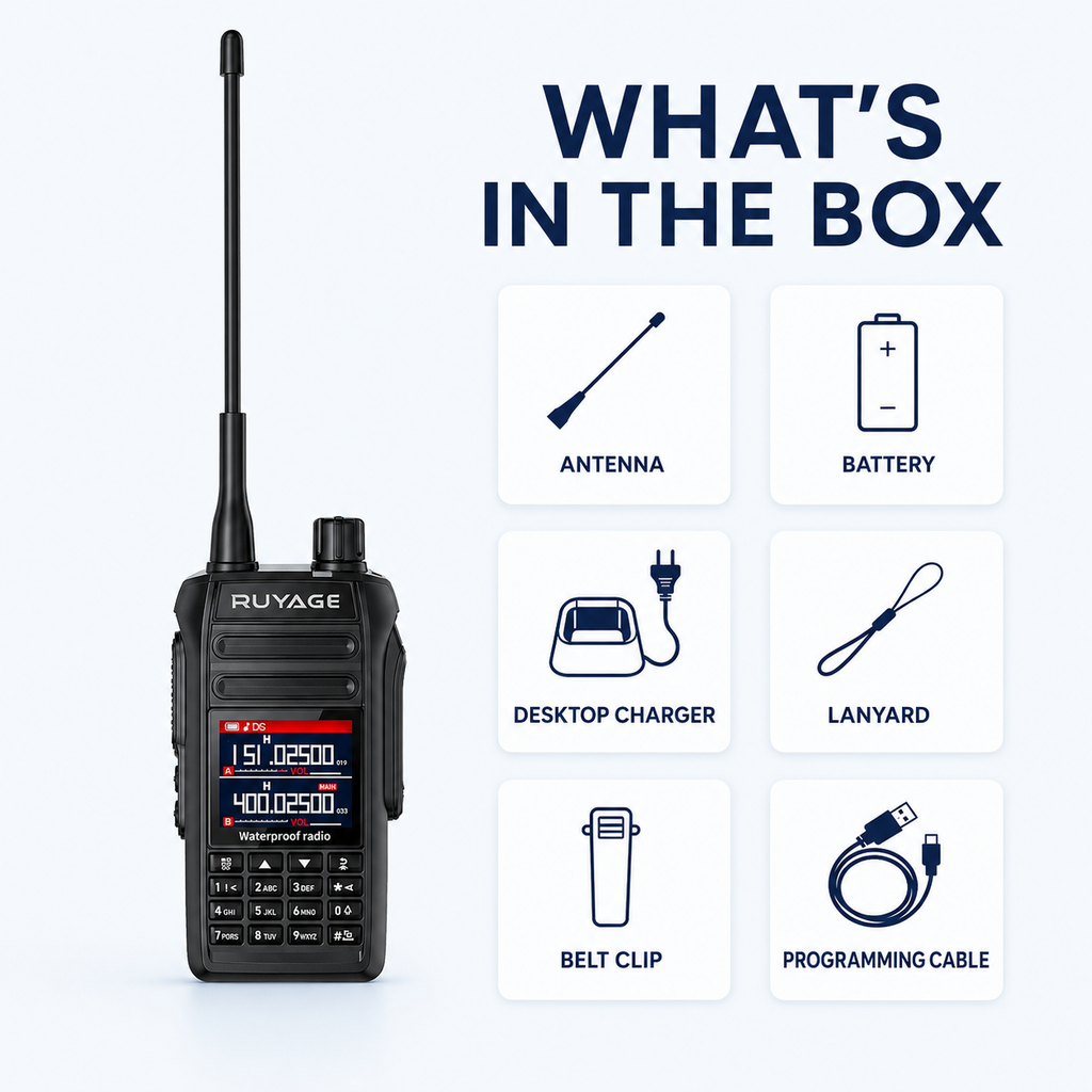 RUYAGE UV5D 10W IP67 Waterproof 6-Band Walkie Talkie Ruyage Radio