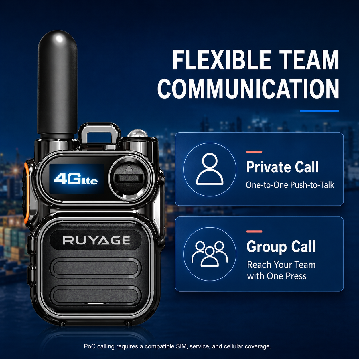 RUYAGE X40 Mini 4G LTE PoC Radio – Compact Metal Body Walkie Talkie Ruyage Radio