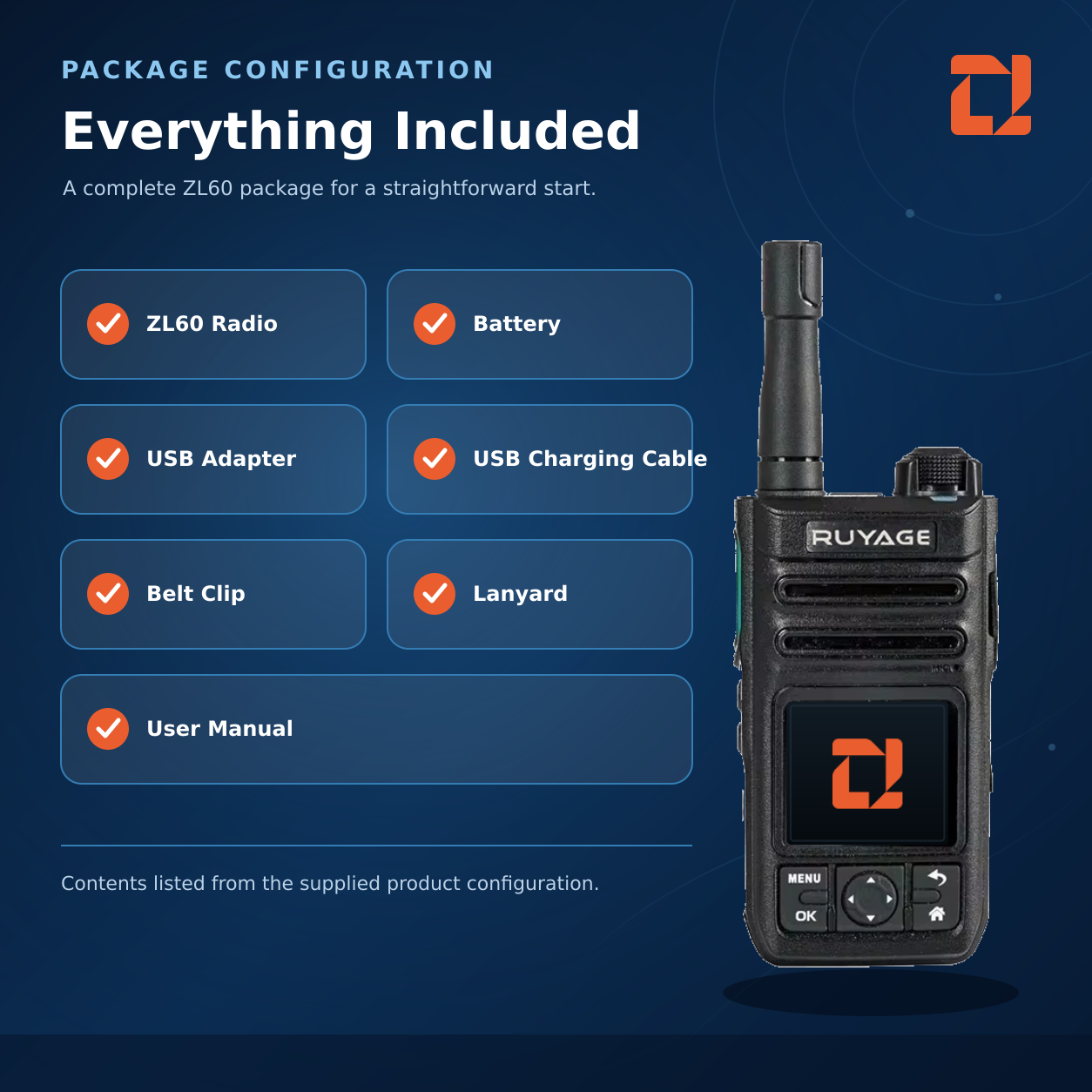 RUYAGE ZL60 Zello-Compatible Android WiFi Walkie Talkie – 3800mAh Ruyage Radio