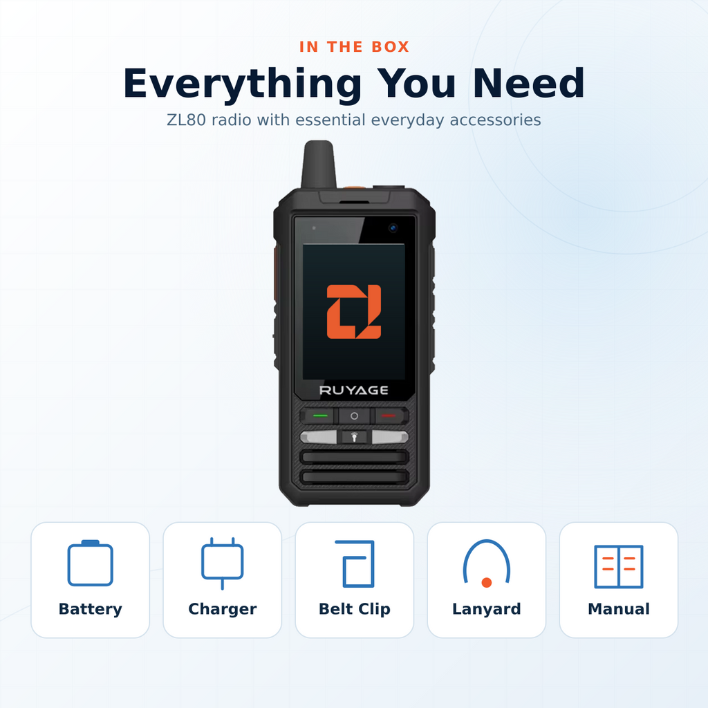 RUYAGE ZL80 Zello-Compatible 4G LTE/WiFi Touchscreen Walkie Talkie Ruyage Radio