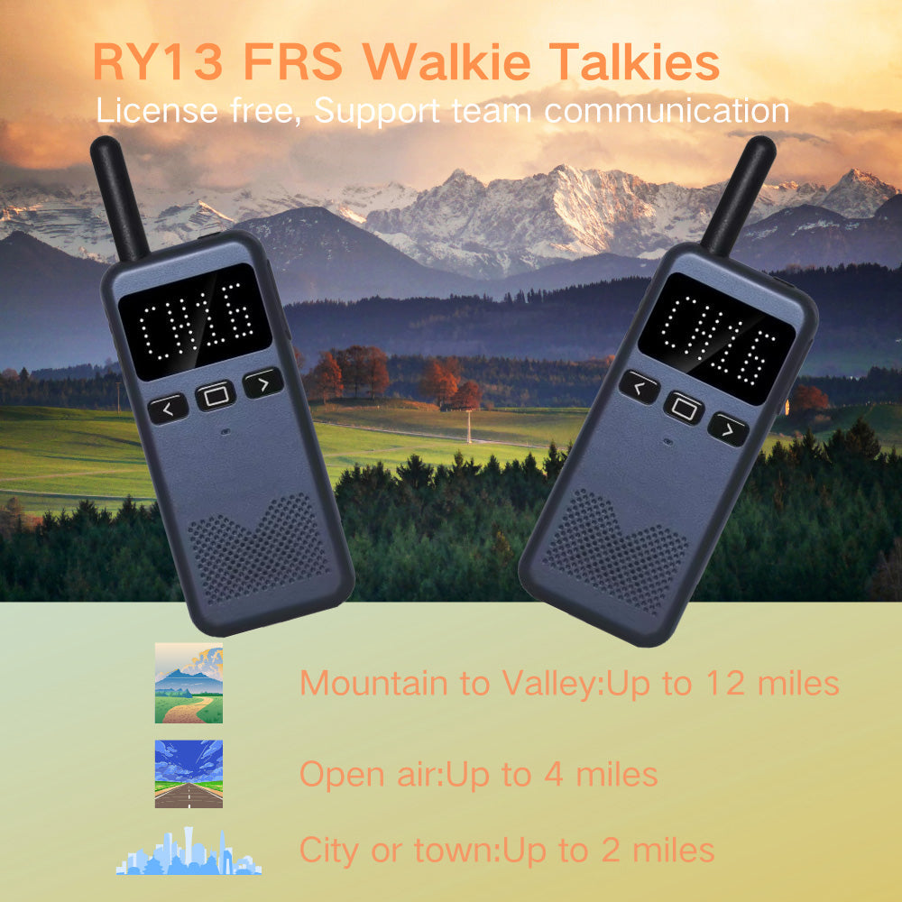 RUYAGE Compact FRS Walkie Talkie | Rechargeable Two Way Radio with VOX Ruyage Radio