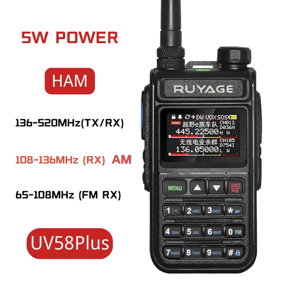RUYAGE Multi Band Two Way Radio | 999 Channel Portable Walkie Talkie Ruyage Radio