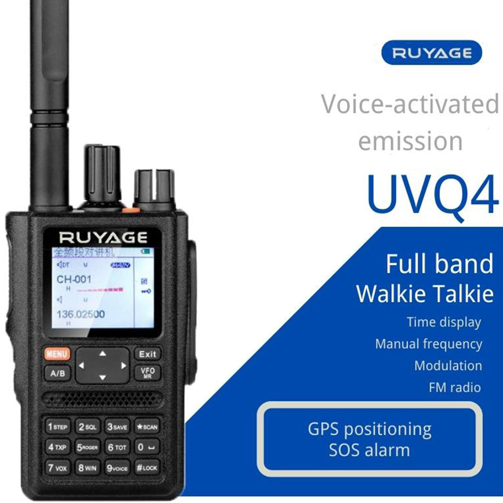 RUYAGE GPS Multi Band Two Way Radio | 999 Channel Color LCD Walkie Talkie Ruyage Radio