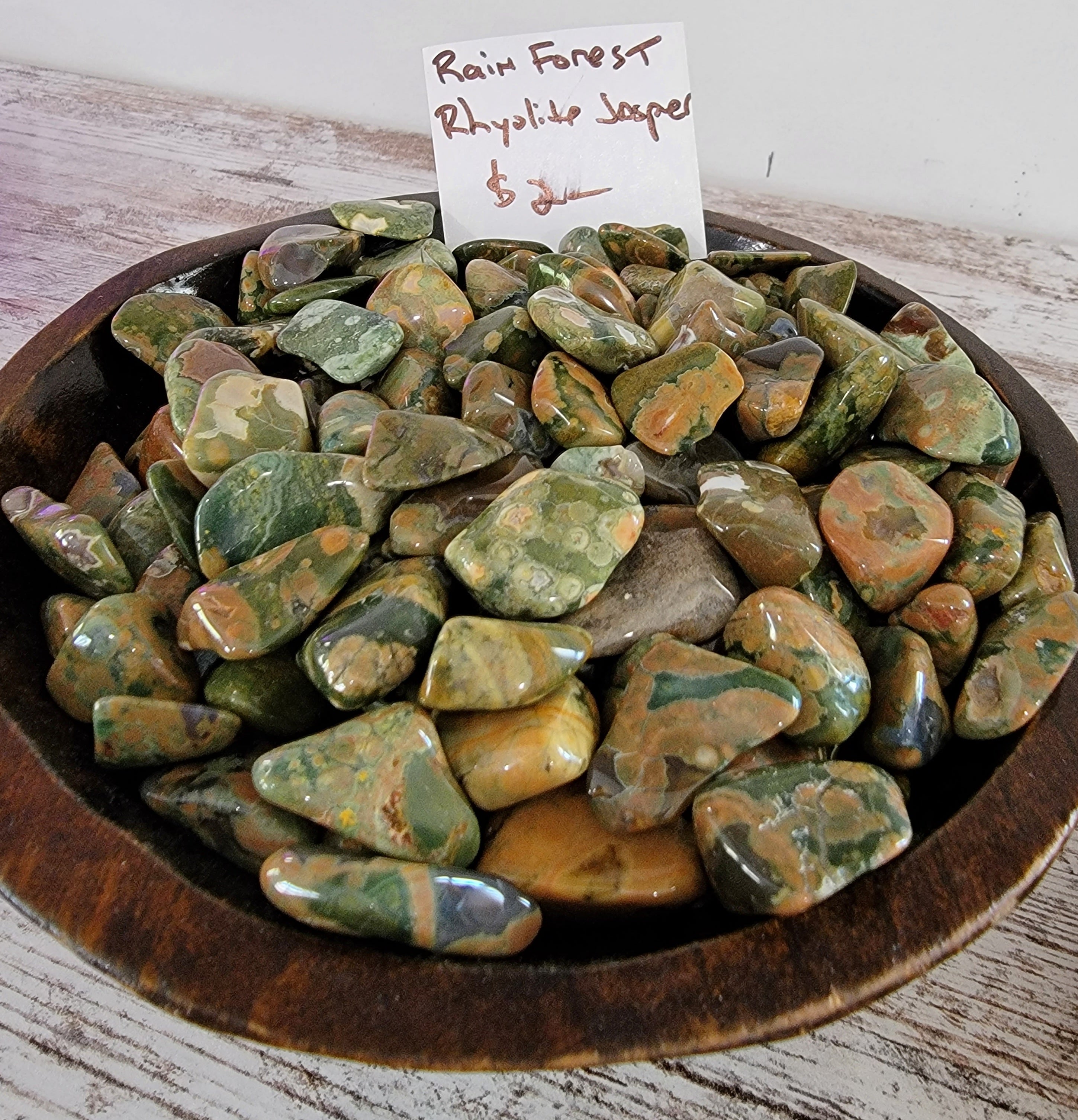 Rain Forest Rhyolite Jasper Tumbled Stones - Unique Healing Crystals for Decor and Meditation High Ho Gems and Crystals