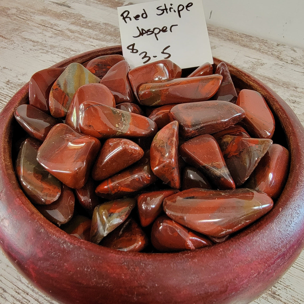 Red Stripe Jasper Tumbled Stone - Unique Red Colors for Healing and Decoration High Ho Gems and Crystals