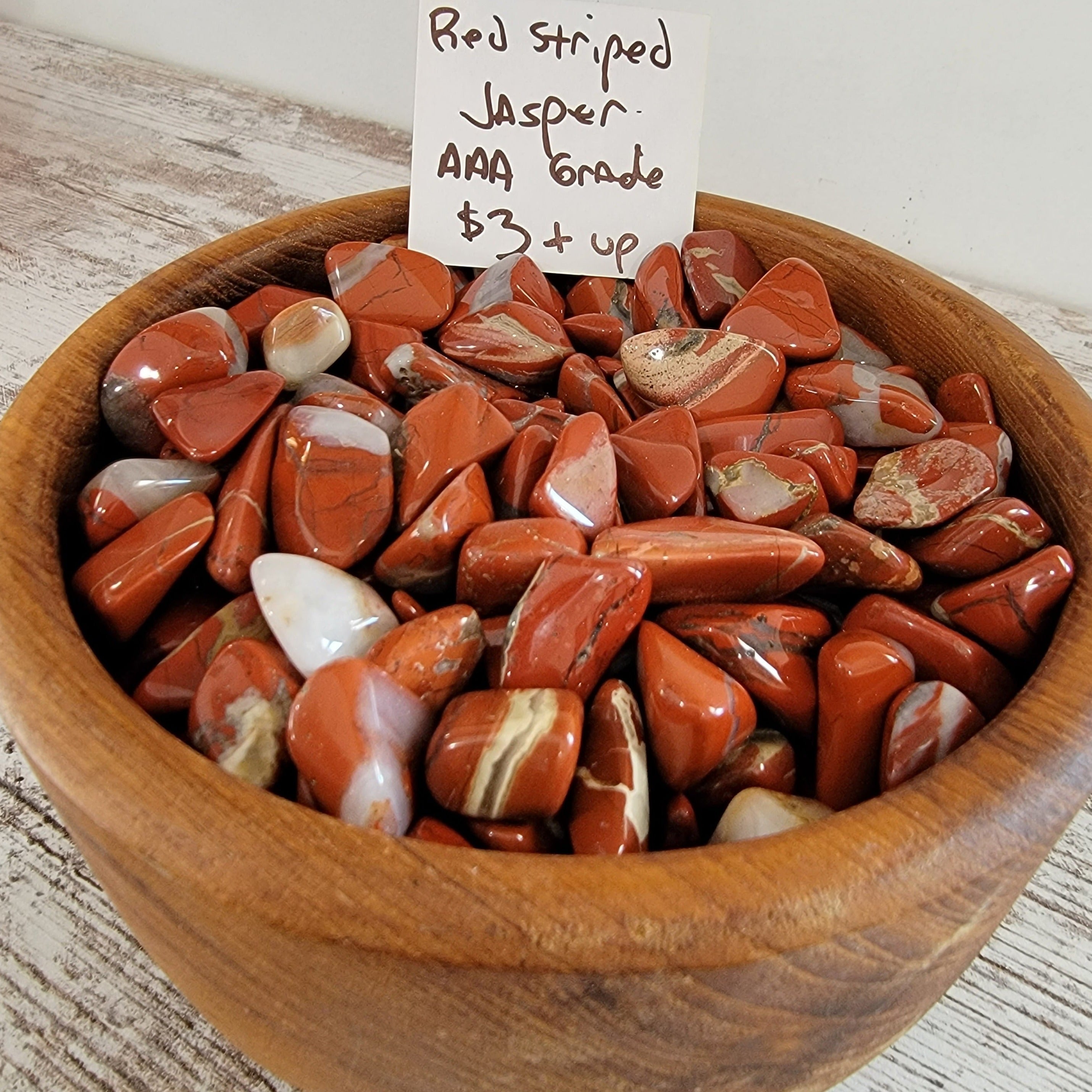 Red Stripe Jasper Tumbled Stones - AAA Grade Natural Healing Crystal Gemstones High Ho Gems and Crystals