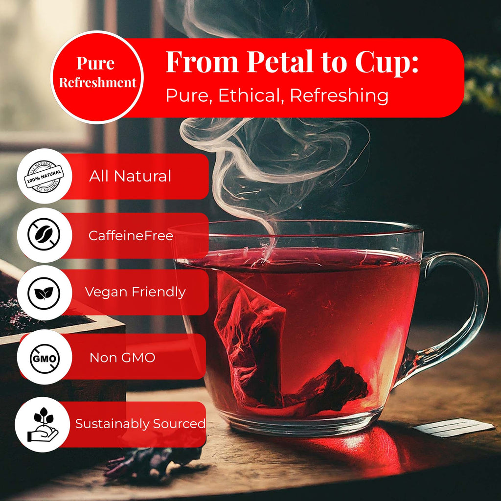 Hibiscus Tea Bags – 50 Count | Caffeine-Free Herbal Tea Akshit