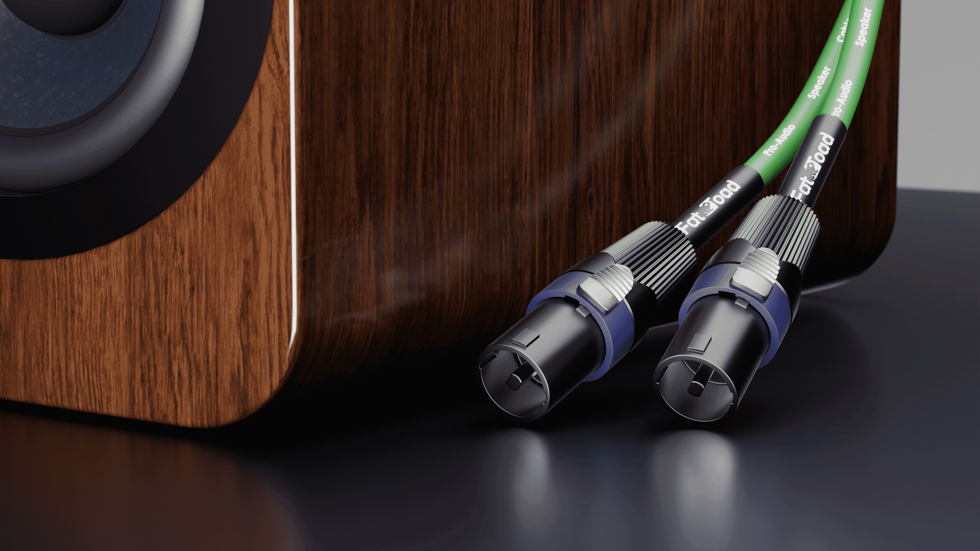 Speakon to Speakon Cables (2 Pack) by FAT TOAD - 50ft Professional Pro Audio Green Speaker PA Cord with Twist Lock Connector - 12 AWG Wire for Studio GeekStands.com