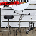 GRIFFIN 3 Pack Set- Single Kick Bass Pedal, Drum Throne & Snare Stand Set by GRIFFIN | Double Chain Foot Percussion Hardware Kit for Intense Play | Comfortable Drum Seat Percussion Chair for Adults GeekStands.com