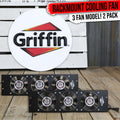 2 PACK - Rackmount Cooling Fan by Griffin | 3U Ultra-Quiet Triple Exhaust Fans, Keep Studio Audio Equipment Gear Cool | Rack Mount on Network IT System Server Rails | Temperature Control Panel Cabinet GeekStands.com