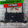 24 PACK - FAT TOAD XLR Mic Wires | 20ft Professional Pro Audio Microphone Cord Extension Patch with Lo-Z Connector | 24 AWG Shielded Cables & Balanced for DMX Music Recording Studio Mixer Gear GeekStands.com