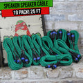 10 PACK - Speakon to Speakon Speaker Cables by FAT TOAD | 25ft Professional DJ Pro Audio Green PA Cords with Twist Lock Connector | 12 AWG Wire for Impeccable Studio Recording & Stage Performance Gear GeekStands.com