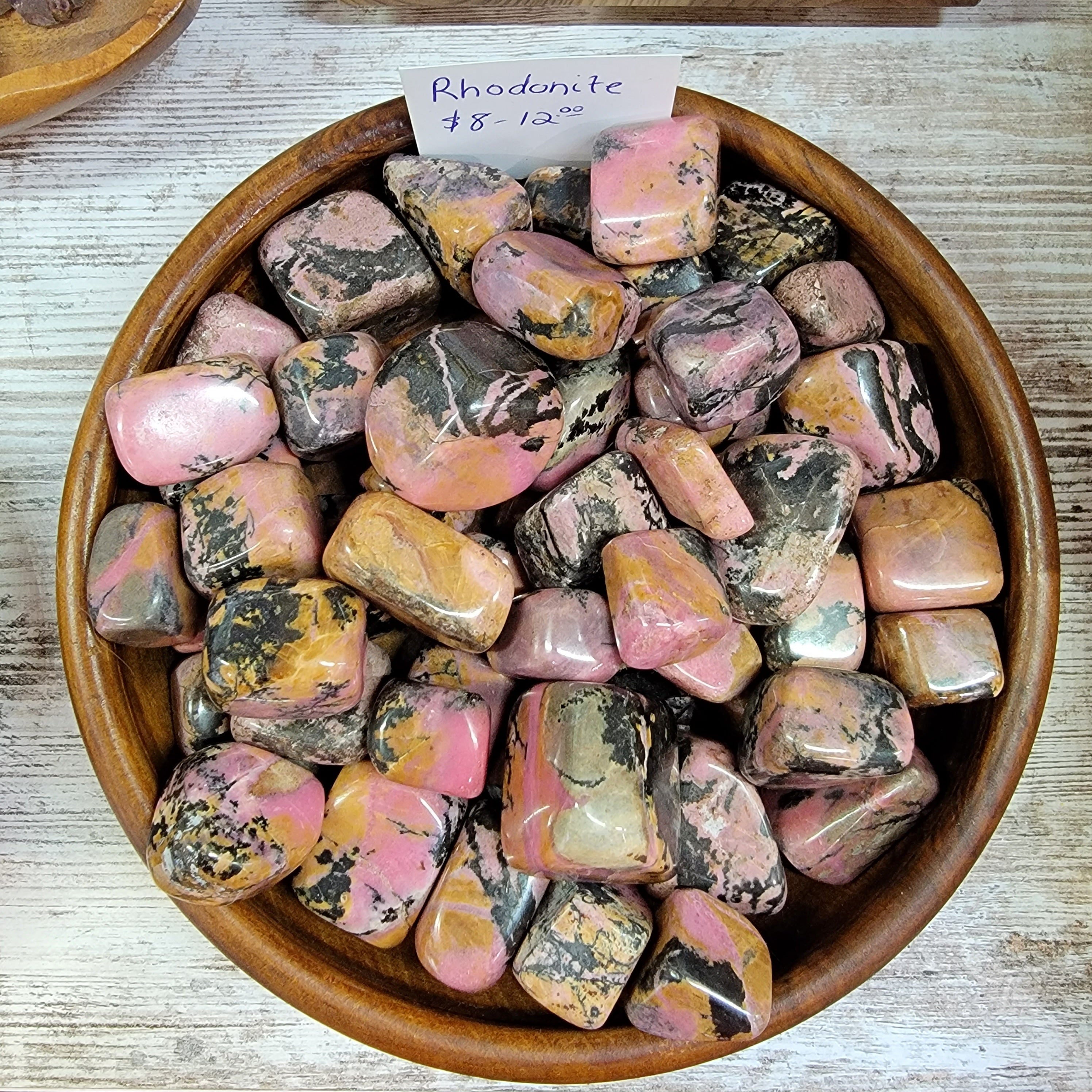 Rhodonite AA Tumbled Stones - Emotional Healing, Love Balance & Self-Love Support High Ho Gems and Crystals