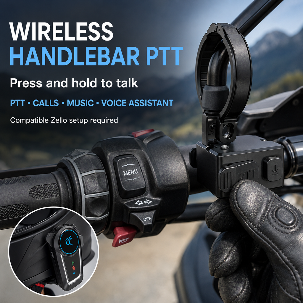 RUYAGE Motorcycle Helmet Bluetooth Headset with Zello PTT Ruyage Radio