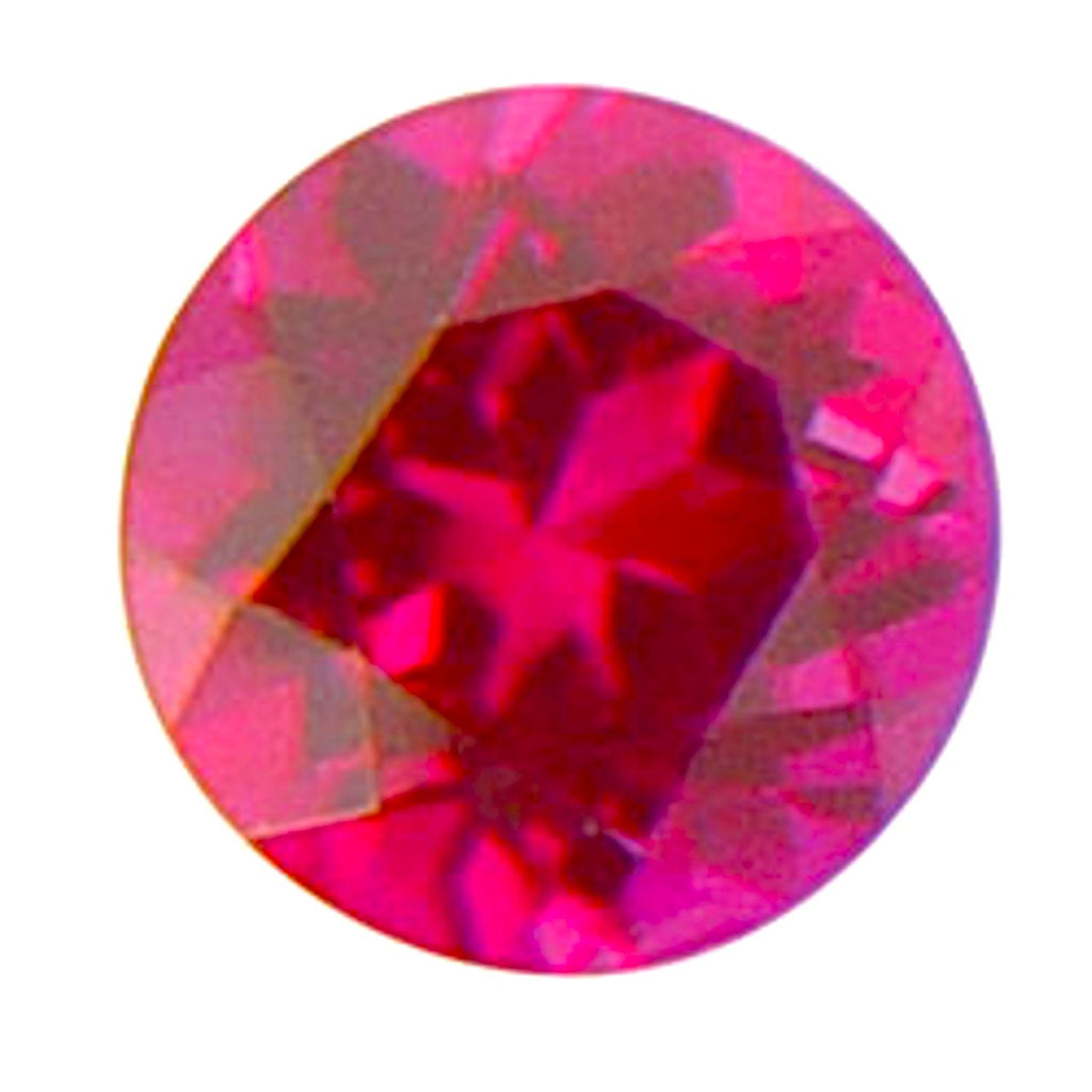 Ruby Lab Grown Round Cut Man Made Calibrated Synthetic Thailand AAA IF rocksolidfossils