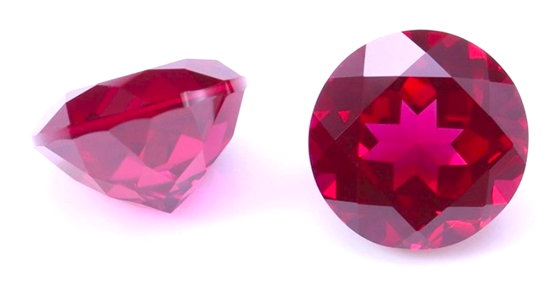 Ruby Lab Grown Round Cut Man Made Calibrated Synthetic Thailand AAA IF rocksolidfossils