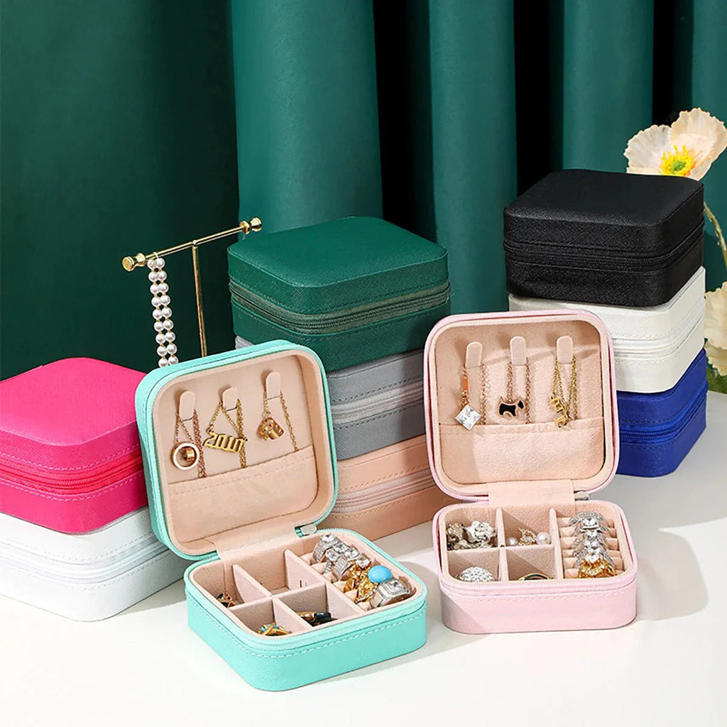 Portable Mini Jewelry Storage Box Travel Organizer Jewelry Case Fashion Hut Jewelry