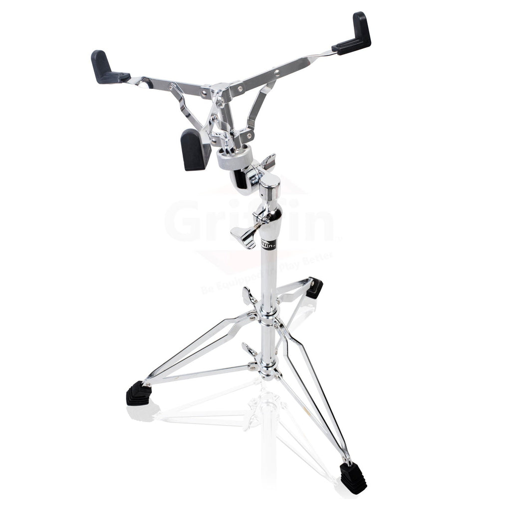 GRIFFIN Deluxe Snare Drum Stand - Percussion Hardware Kit with Key - Double Braced Medium Weight Mount for Snares, Tom Drums & Adjustable Practice Pad GeekStands.com
