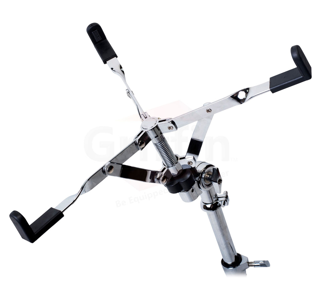 GRIFFIN Deluxe Snare Drum Stand | Percussion Hardware Kit with Key | Double Braced Medium Weight Mount for Snares, Tom Drums & Practice Pad | Adjustable Height & Tilting Gear Clamp Style Basket Holder GeekStands.com