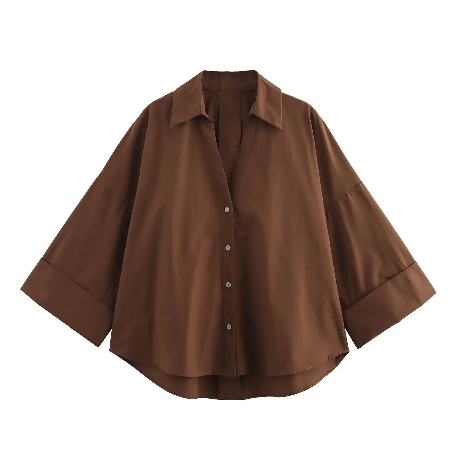 Adventurous Striped Loose Blouse Boho Brown