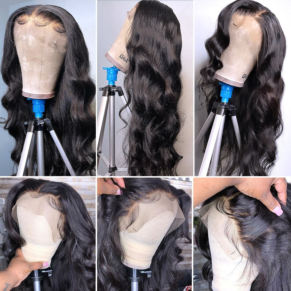 Body Wave Lace Frontal Wig Brazilian Transparent 13x4 Lace Front Human Hair Wigs For Black Women Loose Water Wavy Wig PrePlucked HOL stores