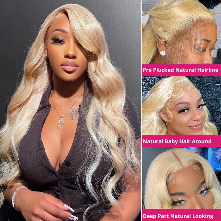 Honey Blonde Lace Front Wig Human Hair Wigs For Women Brazilian Hair Pre Plucked 30 32 Inch 13x4 Body Wave 613 Lace Frontal Wig HOL stores