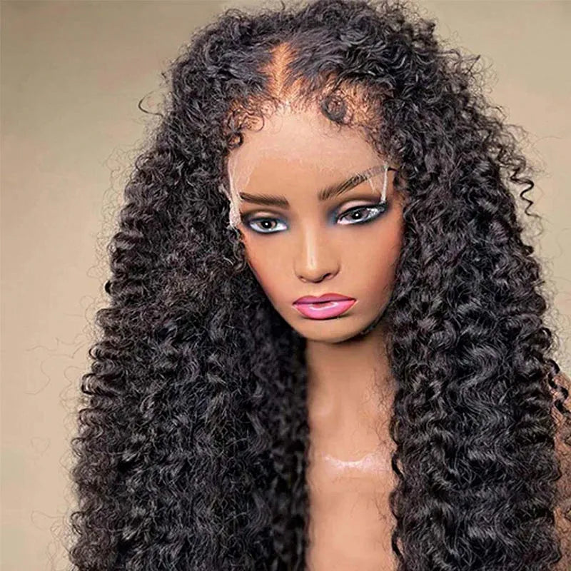 4C Kinky Edges HD Lace Wigs Deep Water Wave 13x6 HD Lace Frontal Wig Human Hair Glueless 30 34 Inch Lace Front Wigs for Women HOL stores