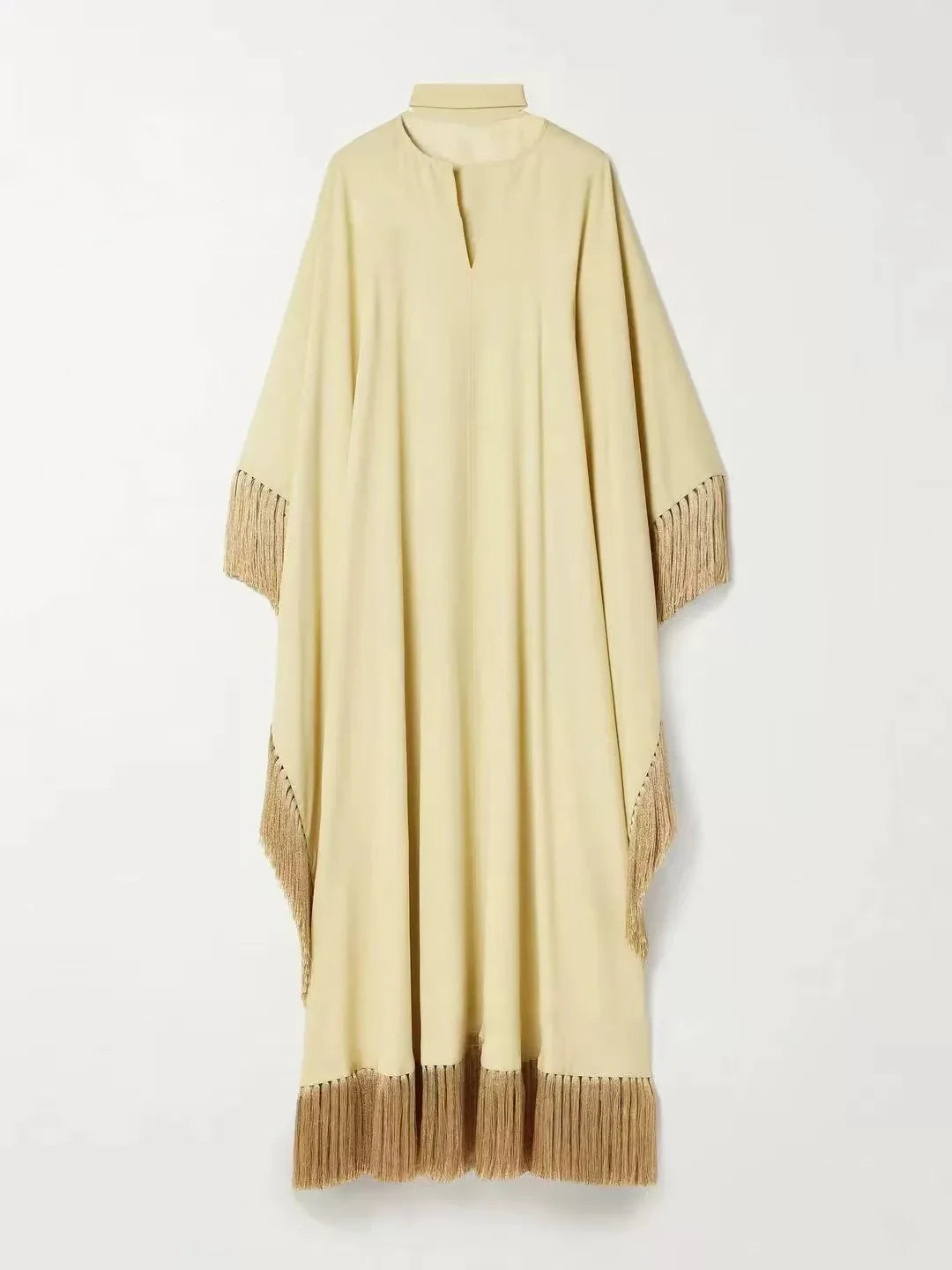 Liberated Oversized Fringe Kaftan Boho Brown