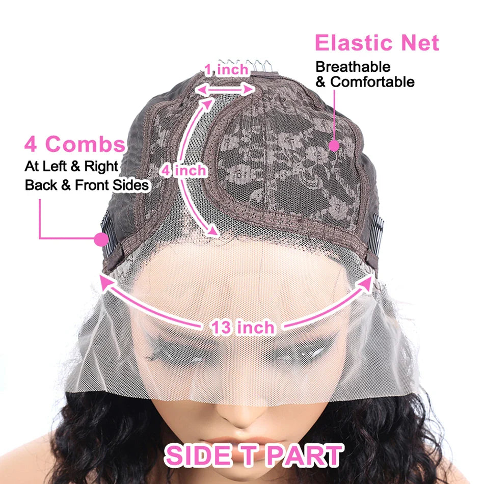 Bob Wig Brazilian Hair Lace Front Human Hair Wigs Short Bob Wig Pre Plucked Natural Color 4x4 Lace Part Lace Wigs For Women T&L Fashions Boutique