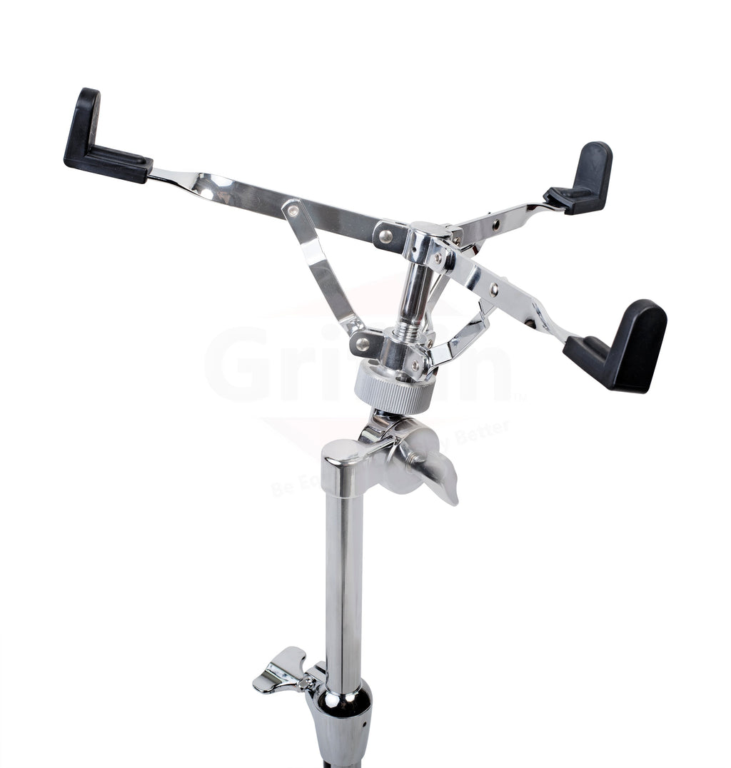 GRIFFIN Concert Stand-Up Snare Drum Stands (2-Pack) - Tall Adjustable Chrome Stand for Practice Pads & Drums - Extended-Height Hardware Mount Holder with Basket Clamp GeekStands.com