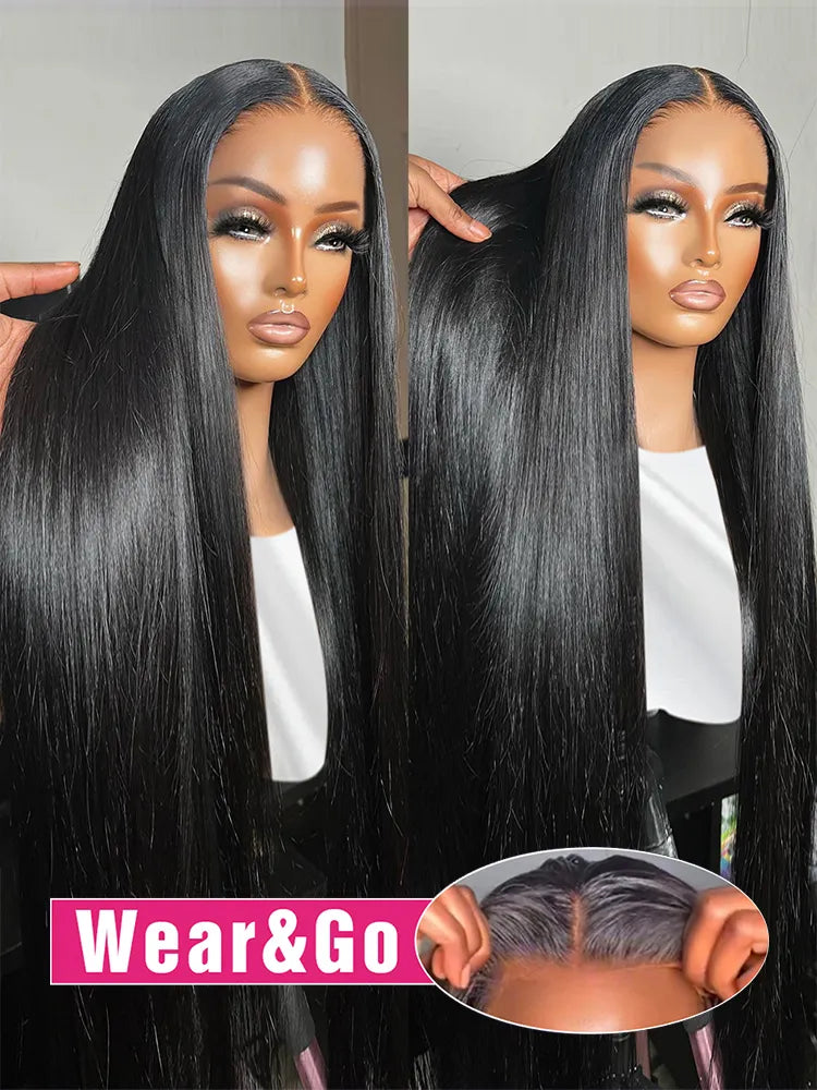 Glueless Preplucked Human Hair Wigs Ready To Wear And Go Brazilian Bone Straight 13x4 HD Lace Frontal Human Hair Wig For Women HOL stores