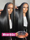 Glueless Preplucked Human Hair Wigs Ready To Wear And Go Brazilian Bone Straight 13x4 HD Lace Frontal Human Hair Wig For Women HOL stores