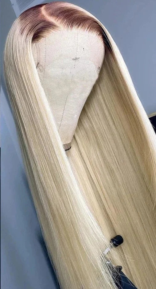 13X4 Ombre Blonde Frontal Wig Human Hair Remy Straight Transparent Lace 4 613 Lace Front Wig For Women HOL stores