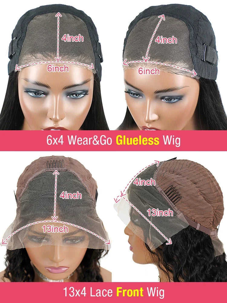 Glueless Preplucked Human Hair Wigs Ready To Wear And Go Brazilian Bone Straight 13x4 HD Lace Frontal Human Hair Wig For Women HOL stores