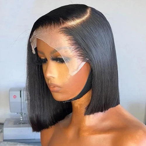 Bob Wig Brazilian Hair Lace Front Human Hair Wigs Short Bob Wig Pre Plucked Natural Color 4x4 Lace Part Lace Wigs For Women T&L Fashions Boutique