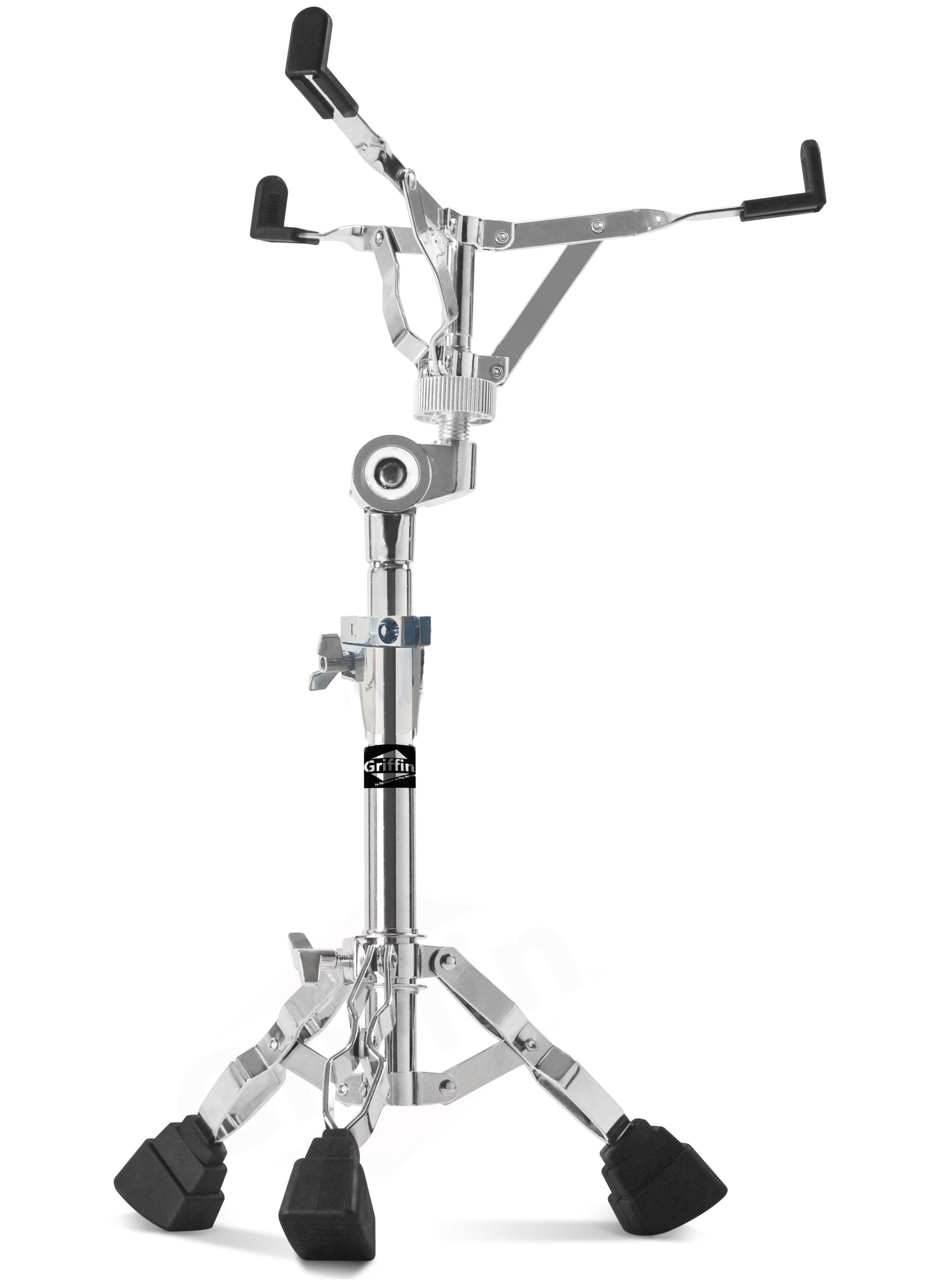Heavy-Duty Snare Drum Stand by Griffin | Premium Double Braced Percussion Hardware Kit |Weight Mount for Snares, Tom Drums & Practice Pad | Adjustable Height & Tilting Gear Clamp Style Basket Holder GeekStands.com