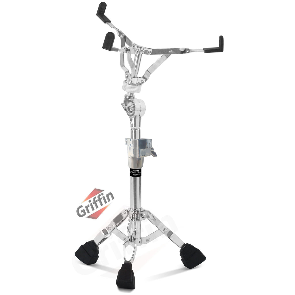 Premium Snare Drum Stand by GRIFFIN - Double Braced Heavy-Duty Weight Mount for Snares, Tom Drums & Adjustable Practice Pad - Percussion Hardware Kit GeekStands.com
