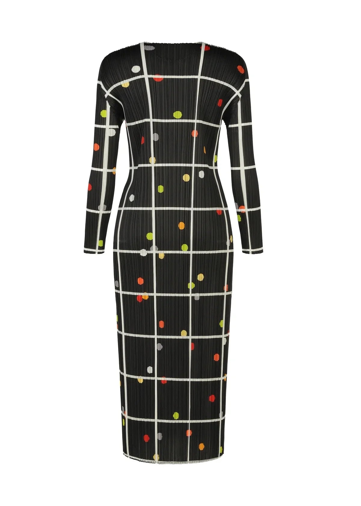Vibrant Plaid Pleated Maxi Dress Boho Brown