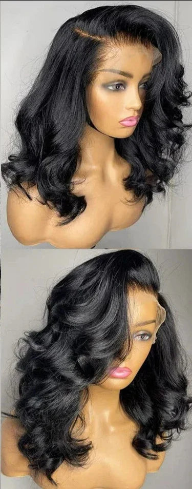 Body Wave Short Bob Wig Transparent Lace Front PrePlucked 13x4 Body Wave Lace T&L Fashions Boutique