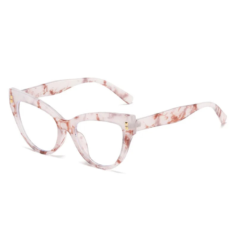 Anti Blue Light Optical Cat Eye Glasses Women Vintage Brand Designer Myopia Prescription Sexy Ladies Rivet Eye Glasses Frame T&L Fashions Boutique