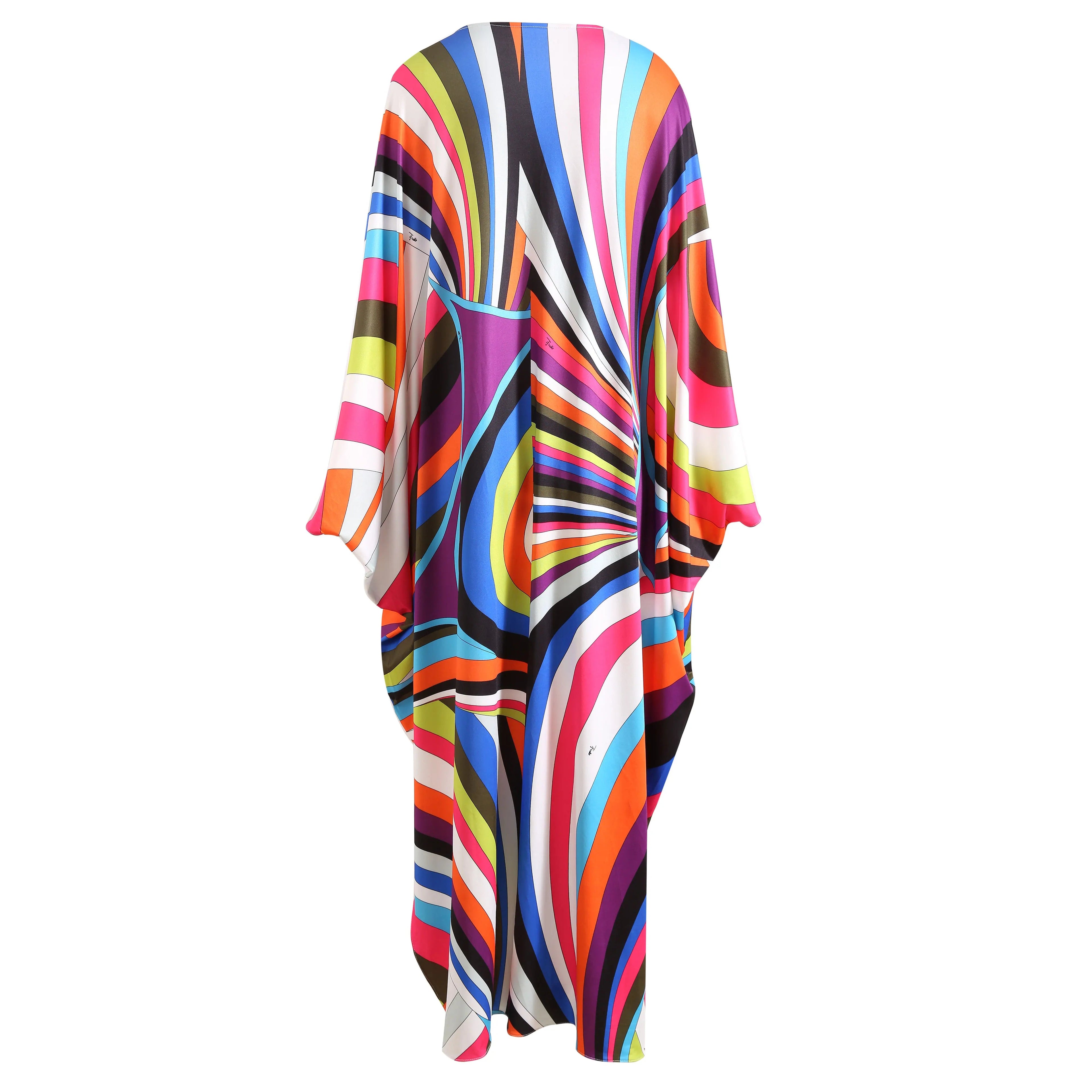 Vibrant Printed Loose Maxi Dress Boho Brown