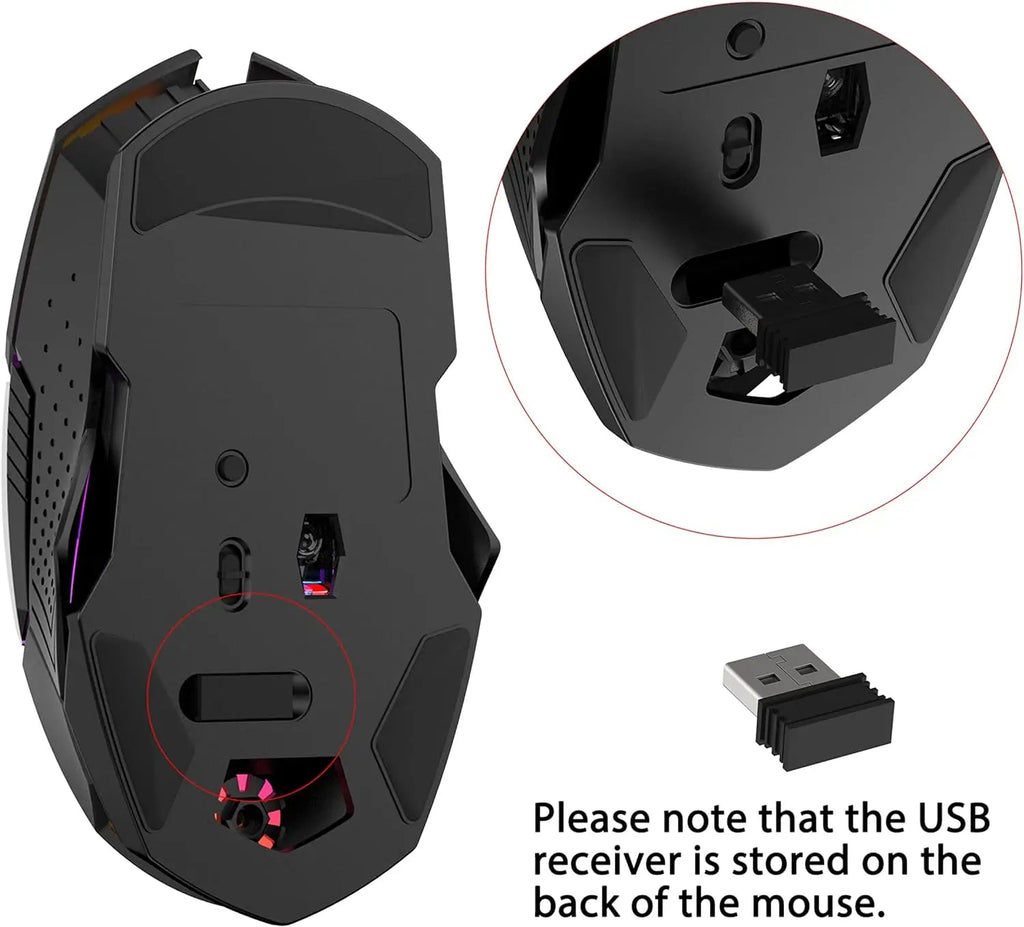 X18 Wireless Gaming Mouse 2.4G 7 RGB Electronics Den