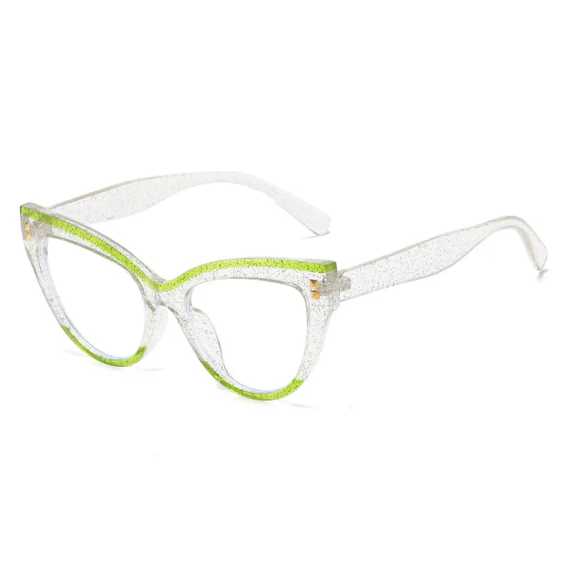 Anti Blue Light Optical Cat Eye Glasses Women Vintage Brand Designer Myopia Prescription Sexy Ladies Rivet Eye Glasses Frame T&L Fashions Boutique