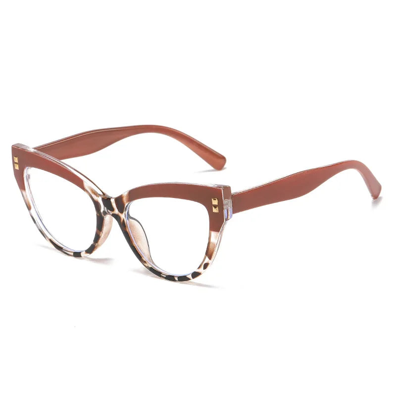 Anti Blue Light Optical Cat Eye Glasses Women Vintage Brand Designer Myopia Prescription Sexy Ladies Rivet Eye Glasses Frame T&L Fashions Boutique