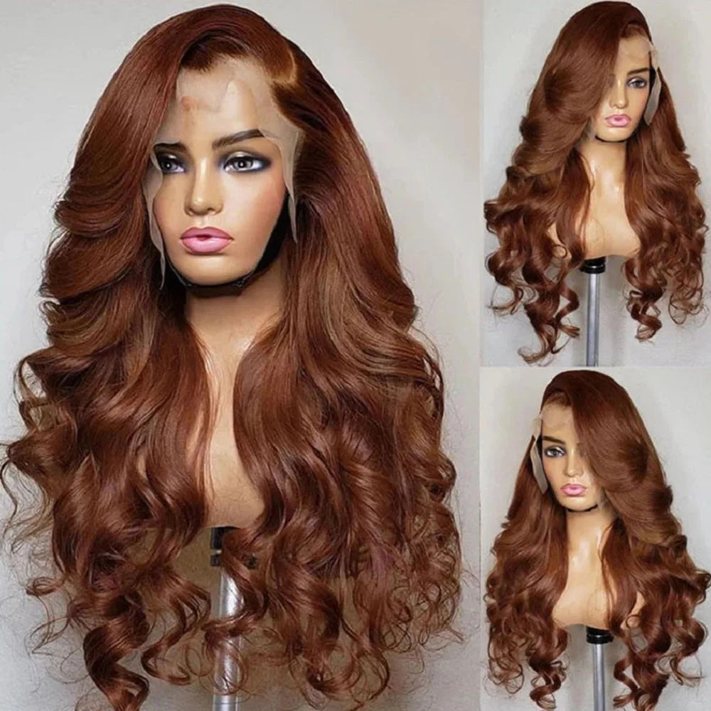 HD 13x4 Chocolate Brown Lace Front Human Hair Wigs For Women Body Wave Transparent 360 Full Lace Frontal Wigs On Clearance Sale HOL stores