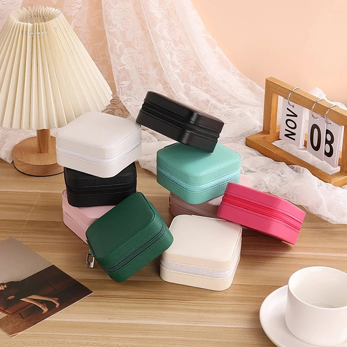 Portable Mini Jewelry Storage Box Travel Organizer Jewelry Case Fashion Hut Jewelry