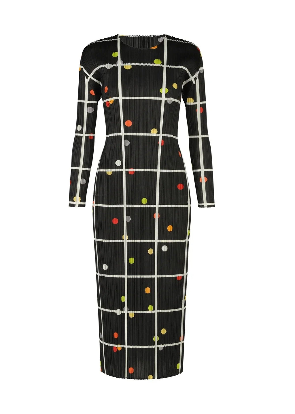 Vibrant Plaid Pleated Maxi Dress Boho Brown