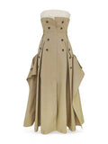 Audacious Strapless Belted Maxi Dress Boho Brown